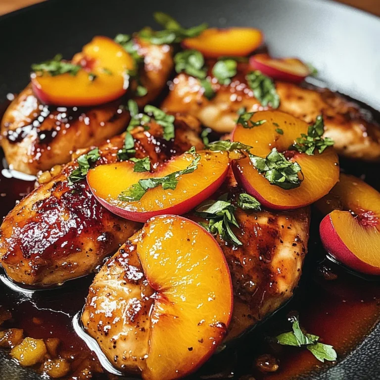 Easy Peach Chicken with Balsamic Glaze