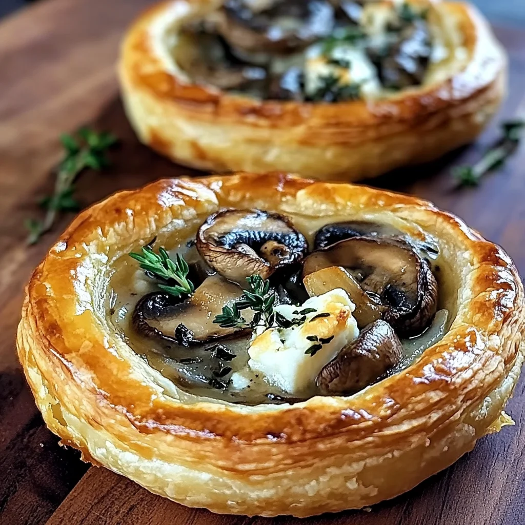 Mushroom, Shallot and Herbed Goat Cheese Tarts