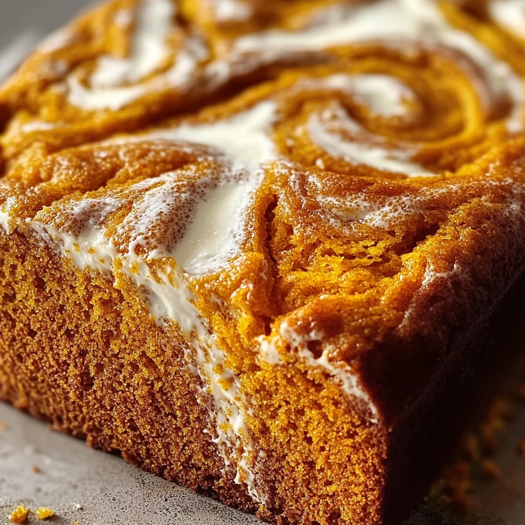 Pumpkin Bread with Cream Cheese Swirl