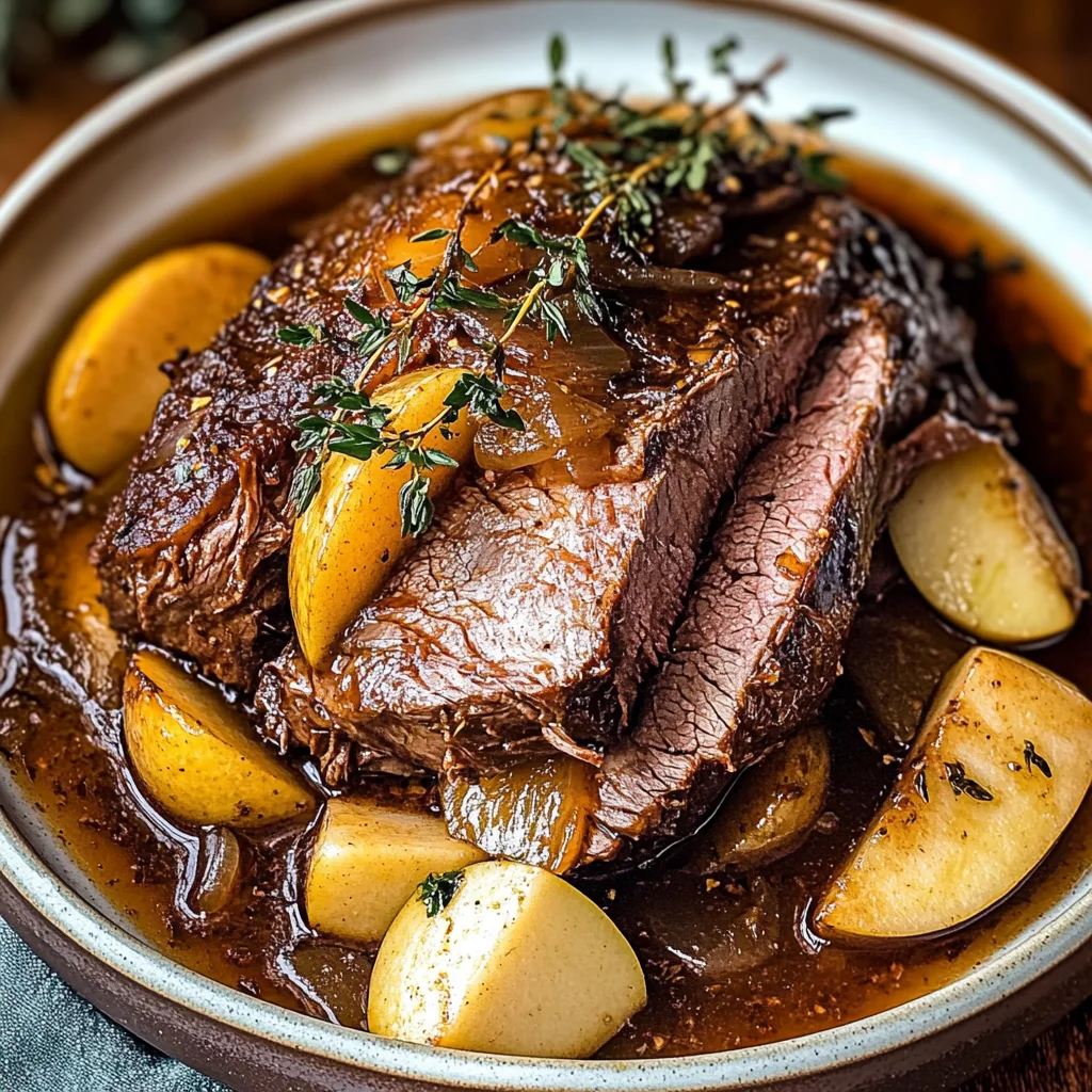 Tender Apple Cider Braised beef Shoulder for Fall Comfort