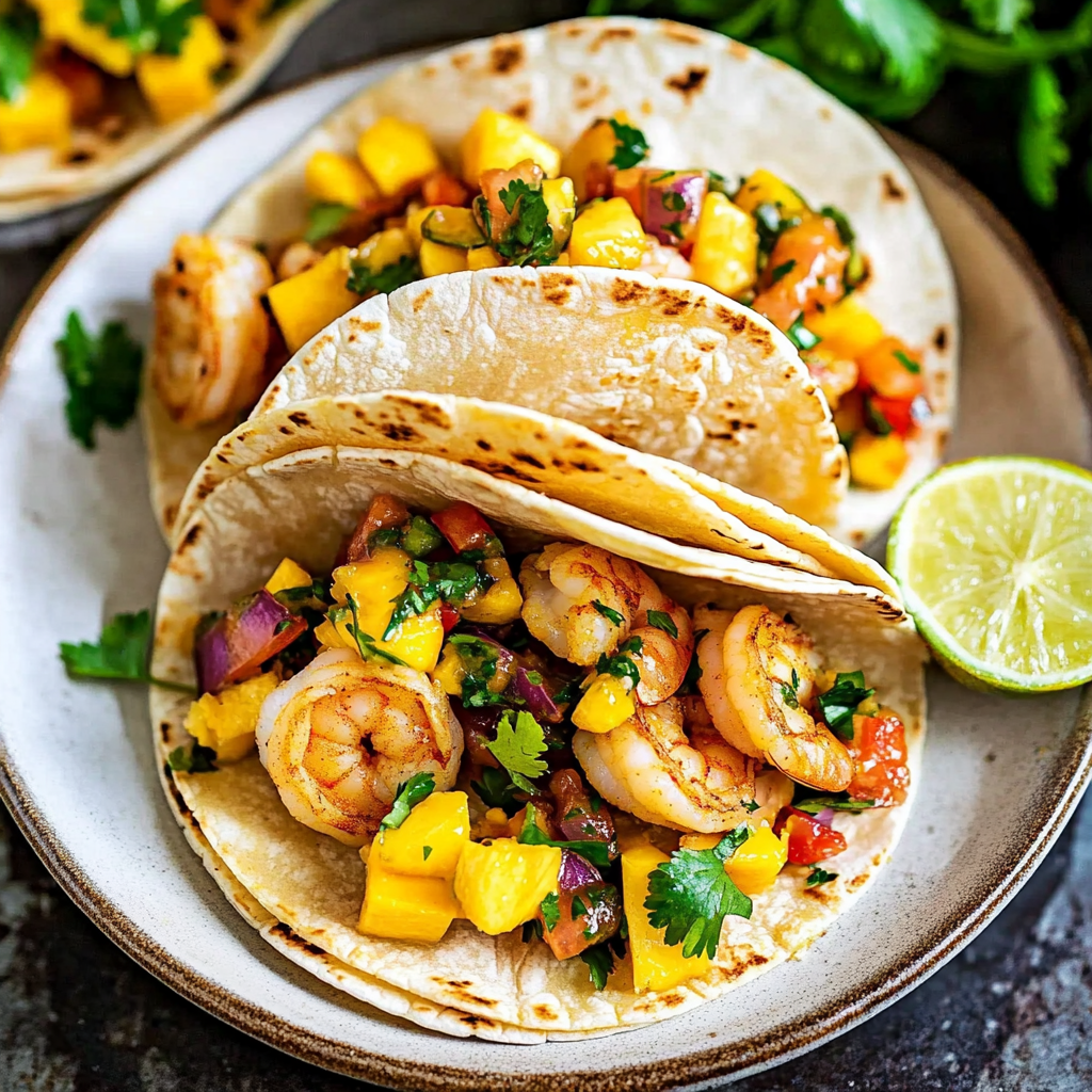 Spicy Shrimp Tacos with Mango Salsa