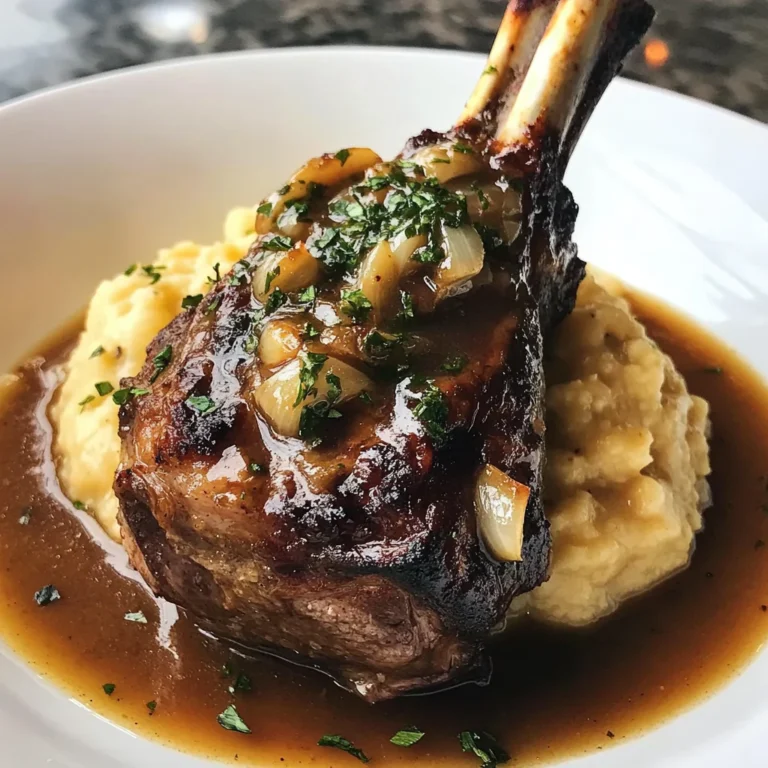 Braised Lamb Shank with Velvety Roasted Garlic Puree