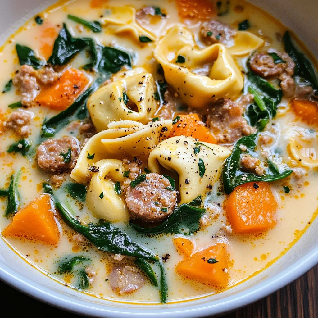 Creamy Sausage Tortellini Soup