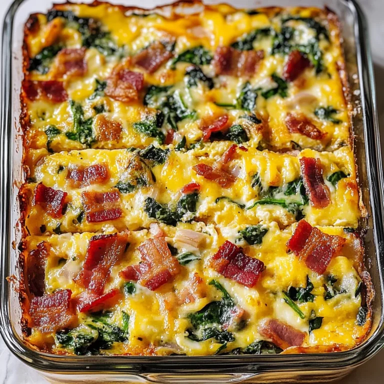 Savory Turkey Bacon & Spinach Egg Bake