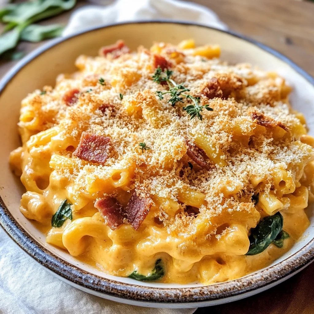 Spinach Turkey Turkey Turkey Bacon Pumpkin Mac and Cheese