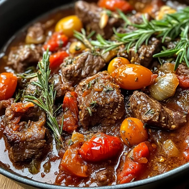 Tuscan Beef Casserole with Rosemary and Tomatoes